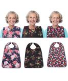 3 Pack Adult Bibs for Eating - Washable, Reusable, Waterproof Clothing Protector with Optional Crumb Catcher - 30 x 19.5 - Women - Buy Online on GoSupps.com