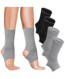 2 Pairs Open Heel Ankle Compression Sleeve for Joint Support - Black/Grey - Buy Online on GoSupps.com