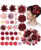 30 Pcs Multicolor Flower Hair Clips for Women - Perfect Hair Accessories for Beach Parties, Weddings & Events - Red Tone Floral Hair Clip Gifts - Buy Online on GoSupps.com