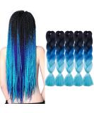 Tess Braids Extensions Blue 60 cm | 5 Pack Jumbo Kanekalon Hair Braids for Box Braids - 100g #48 Blue Ombre - Buy Online on GoSupps.com