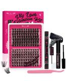 Lash Clusters Kit - DIY Eyelash Extensions with 168 Pcs Individual Lashes, Bond, Seal, Applicator & Remover - Beginner Eyelash Extension Kit (Tender+Glitter) - Buy Online on GoSupps.com