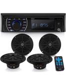 Pyle Marine Head Unit Receiver Speaker Kit with Bluetooth, AM/FM Radio, 6.5 Waterproof Speakers - PLMRKT48BK - Buy Online on GoSupps.com