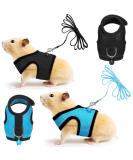 2 Pieces Guinea Pig Clothes Baby Ferret Rats Hamster Soft Mesh Harness Leash Vest Set with Bell for Guinea Pigs Hamster Ferret Rabbit Chinchilla and Similar Small Animals Small Blue Black - Buy Online on GoSupps.com