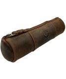 RUSTIC TOWN Leather Pencil Pouch - Zippered Pen Case for Work & Office (Brown) - Buy Online on GoSupps.com