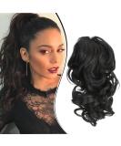 DCBaboo 30cm Synthetic Wavy Ponytail Hair Extension with Clamp - Black Braid Clip for Effortless Style | 110g Short Hair Extensions - Buy Online on GoSupps.com