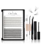 Oreola False Eyelashes Set - Natural Individual Eyelash Clusters 0.07D 8-14mm 228PCs DIY Extensions Kit with Bond & Seal Adhesive Remover & Tweezers - Buy Online on GoSupps.com