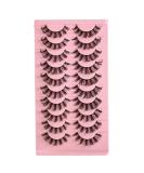 HIPRETTYUS 10mm Russian Strip Faux Mink Lashes D Curl - 10 Pairs Pack - Buy Online on GoSupps.com