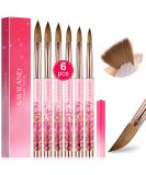 Saviland 6PCS Acrylic Nail Brush Set - Pink Gradient Brushes for Acrylic Application - Sizes 6/8/10/12/14/16 - Ideal for Beginners and Professionals - Buy Online on GoSupps.com