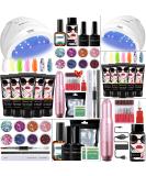 Morovan Poly Gel Nail Kit with Lamp and Drill Starter - Professional 5 Colors Extension Set with 48W Light for DIY Nail Art - Green - Buy Online on GoSupps.com