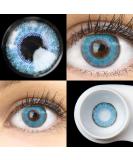 Shop Glamlens Flora True Sapphire Blue - High-Coverage Natural Colored Contact Lenses | Silicone Hydrogel | Dia 14.50 | 1 Pair (2 Pieces) | International Shipping Available - Buy Online on GoSupps.com