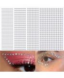 Self Adhesive Rhinestone Stickers - White AB Face Gems for Makeup, Rave Accessories & Crafts - 4PCS - Buy Online on GoSupps.com