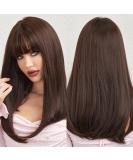 HAIRCUBE Dark Brown Synthetic Women's Wig Long and Straight Cut Layered and Heat Resistant - Buy Online on GoSupps.com