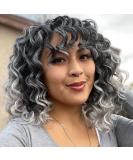 9 Inch Grey Ombre Curly Ocean Wave Crochet Hair - 7 Pack Synthetic Braiding Extensions for Women | Deep Wave Short Wavy Crochet Braids - Buy Online on GoSupps.com