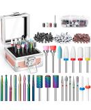 Onism 25Pcs Nail Drill Bits Set - Professional Tungsten Carbide & Ceramic Nail Tools for Manicure/Pedicure Acrylic & Gel Polish Remover - Includes Nail Tool Box & Pink Sanding Bands - Buy Online on GoSupps.com