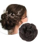 Silk-Co Hair Part with Rubber Band - Wavy Soft Dutt Hair Extensions for Messy Bun & Updos | Thickening Dark Red 45g - Buy Online on GoSupps.com