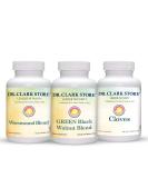Dr. Clark Store Intestine Support & Cleanse Kit - Green Black Walnut, Wormwood, Cloves - Maintain Intestinal Health - Vegetarian Capsules - Buy Online on GoSupps.com