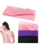 African Exfoliating Net Sponge Set - 31.5 Inch Loofah Body Scrubber for Shower - Women Men Skin Smoother - Daily Use (Pink Black Purple) - Buy Online on GoSupps.com