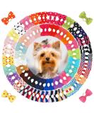 Yxiang 100PCS Dog Bows, Cute Dog Hair Bows Yorkie Puppy Bows with Rubber Band Pet Grooming Bows Colored Polka Dot Dog Hair Accessories for Small Dog - 50 Pairs 50 styles - Buy Online on GoSupps.com