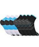 Pnosnesy 6/7 Pairs Compression Socks for Men & Women Plantar Fasciitis Socks Low Cut Sports Socks Athletic Socks with Arch Support Plantar Fasciitis L-XL 4 Black+3 Blue - Buy Online on GoSupps.com