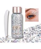 Body Glitter Gel Face Glitter Mermaid Chunky Glitter Hair Glitter Body Festival Glitter Eyeshadow Sequins Glitter for Face Body Eye Hair Nails Makeup Long Lasting Sparkling(Silver) 102#Silver - Buy Online on GoSupps.com