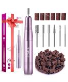 Adjustable Speed Electric Nail File Drill Set | Portable Manicure Pedicure Kit | 6 Bits 31 Sanding Bands | Ideal Gift for Beginners and Women | Corded Light Purple - Buy Online on GoSupps.com