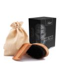 Natural Boar Bristle Beard Brush & Pear Wood Comb Set for Growth & Softening - Buy Online on GoSupps.com