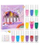 Non-Toxic Children's Nail Polish Set - 12 Fast Drying Colors with Peel-Off Formula | Perfect Gift for Girls - Buy Online on GoSupps.com