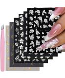 VOTACOS 5D Flower Nail Art Stickers | Self-Adhesive 3D Decor for Wedding & DIY Nail Designs | 6 Sheets of Embossed Nail Decals for Women - Buy Online on GoSupps.com