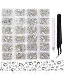 8000pcs 6-Sizes Clear Crystal Nail Art Rhinestones Set with Tools - Perfect for DIY Nail and Face Art Projects - Buy Online on GoSupps.com
