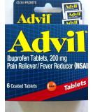 Advil Ibuprofen Tablets 200mg - Pain Reliever/Fever Reducer - 6 Coated Tablets - Buy Online on GoSupps.com