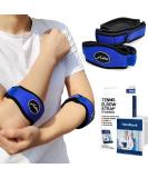 Dr. Arthritis Adjustable Elbow Bandage - Tennis & Golfer's Arm Cuff for Left & Right Arm - Comfortable Support Pair Blue  - Buy Online on GoSupps.com