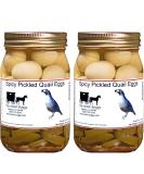 Spicy Pickled Quail Eggs (Medium Heat) - 2 Jars | Delicious Gourmet Snack - Buy Online on GoSupps.com