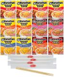 Maruchan Ramen Instant Lunch Variety 5 Flavors (Pack of 12) with By The Cup Chopsticks - Beef Ramen Pack - Buy Online on GoSupps.com