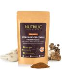 NUTRILIC 10 Mushroom Coffee (40 Servings)- Instant Arabica with Micro Ground Coffee blend with Lions Mane Chaga Cordyceps Reishi Maitake Shiitake Black Fungus Tremella Ginseng Extract - Buy Online on GoSupps.com