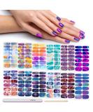 DANNEASY 12 Sheets Self Adhesive Nail Stickers Full Nail Wraps - Graffiti Gradient Starry Sky Design for Women & Girls | Nail Accessories by Dearmy Color - Buy Online on GoSupps.com