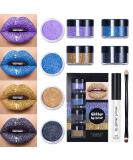 LOKFAR Glitter Lip Kit - Shiny Diamond and Metallic Lip Makeup Set (Cool Colors) | Waterproof & Long Lasting - Buy Online on GoSupps.com