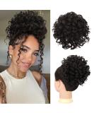 RUWISS Messy Bun Short Curly Drawstring Ponytail Extension Loose Hair Bun Hair Pieces for Women High Temperature Synthetic Hair Bun Extension Black Brown to Black 1 Count (Pack of 1) Black Brown to Black - Buy Online on GoSupps.com