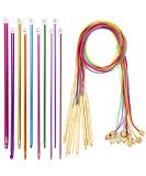 23 Pieces Tunisian Crochet Hooks Kit Including 12pcs 3-10 mm Bamboo Knitting Needle with Bead Carbonized Bamboo Needle + 11pcs 2-8 mm Multi Color Tunisian Afghan Aluminum Crochet Hooks - Buy Online on GoSupps.com