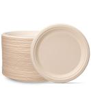 100% Compostable 9 Inch Heavy-Duty Paper Plates 125 Pack - Eco-Friendly Disposable Sugarcane Plates - Brown Unbleached 9'' Round - Kraft 125 Count - Buy Online on GoSupps.com