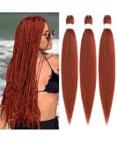 Xtrend 26 Inch EZ Braids 3Packs Copper Red Pre-Stretched Easy Braiding Hair Extensions for Box Braids Hair Hot Water Setting Synthetic Fiber Hair Extensions (3Packs 350#) 26 Inch (Pack of 3) 350# - Buy Online on GoSupps.com