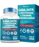 Buy GABA 750mg + 5-HTP 200mg + L-Tryptophan 500mg + L-Theanine 200mg + Ashwagandha 3000mg - Mood Support Vitamins for Men & Women - 60 Capsules - Buy Online on GoSupps.com