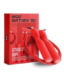 WOD Nation Attack Speed Jump Rope - Adjustable Fitness Jumping Rope for Men and Women - Crossfit Workout Rope in Red - Buy Online on GoSupps.com