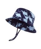 LANGZHEN Baby Girls Beach Sun Hat with Chin Strap - Navy Dinosaur, 6-12 Months - Buy Online on GoSupps.com