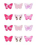 12 Breast Cancer Awareness Charity Butterflies Edible Wafer paper Cake Toppers Decorations - Buy Online on GoSupps.com