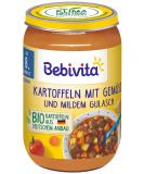 Bebivita menus from the 8th month - potatoes with vegetables and mild goulash 6 Pack (6 x 220 g) potatoes with vegetables and mild goulash 220g - Buy Online on GoSupps.com