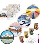 TCBASRT 4Pack Embroidery Kit for Beginners with Patterns and Instructions - Cross Stitch Kit with 2 Hoops, 4 Clothes, Plants & Flowers Patterns, Color Threads (Multicolor) - Buy Online on GoSupps.com