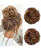 JJstar 2PCS Messy Bun Hair Pieces - Brown & Blonde Curly Fake Hair Buns for Women & Girls - Buy Online on GoSupps.com