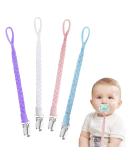 Buy Pacifier Chain Set - Cotton Baby Pacifier Straps for Newborns | 4 Pieces (Boys & Girls) - Safe & Stylish - Buy Online on GoSupps.com
