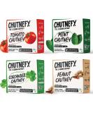 CHUTNEFY - The 5-Second Chutney! | Delicious Ready-to-Eat Instant Chutneys | Assorted Pack of 4 (Peanut Mint Coriander Tomato) | 100% Vegetarian - Buy Online on GoSupps.com