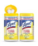 Lysol Disinfectant Wipes 80 Count x 2 - Lemon & Lime Blossom Scent, Multi-Surface Antibacterial Cleaning Wipes - Buy Online on GoSupps.com